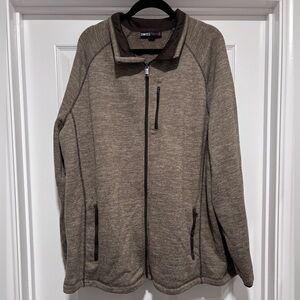 0087- Swiss Tech 3XL Khaki Full Zip Fleece Jacket